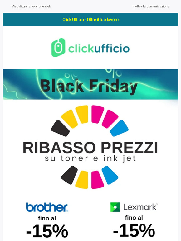 Black Friday toner e cartucce! Fino al 15% in meno