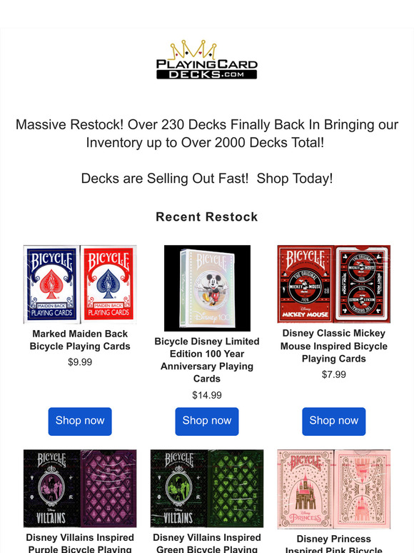 Gigantic Restock Event Over 230 Decks!