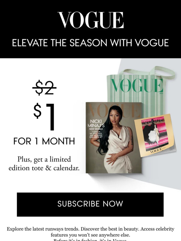 VOGUE Limited time only Get a Vogue tote and 2024 calendar Milled