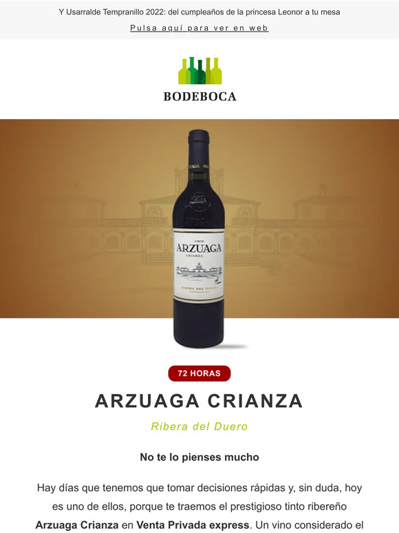 Arzuaga Crianza 2020: sólo durante 72 horas en Venta Privada ⏱️