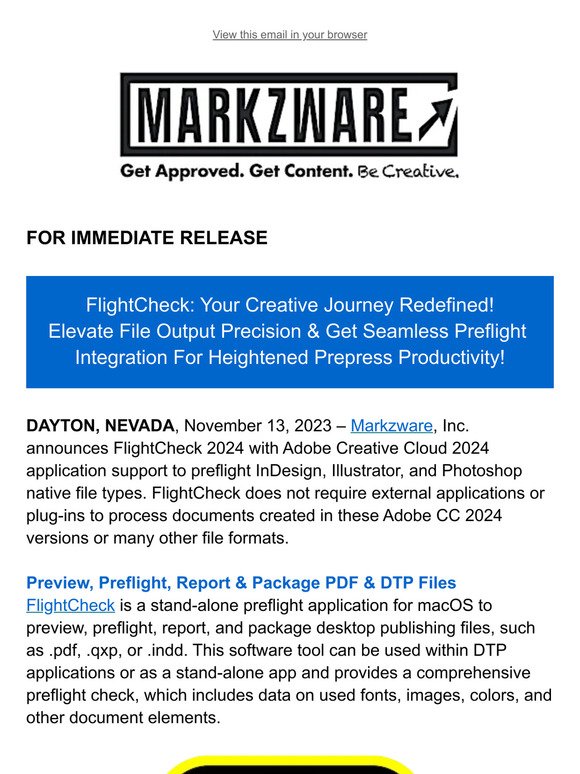 🦅 Markzware FlightCheck Preflights Adobe Creative Cloud 2024