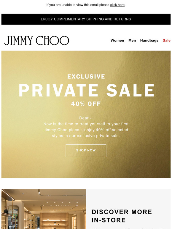 Jimmy choo cheap private sale