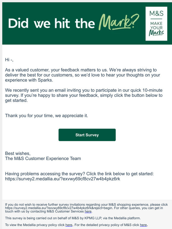 Reminder: Please share your feedback