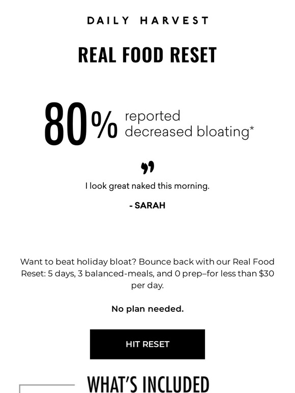 Daily Harvest Your post holiday Reset Milled