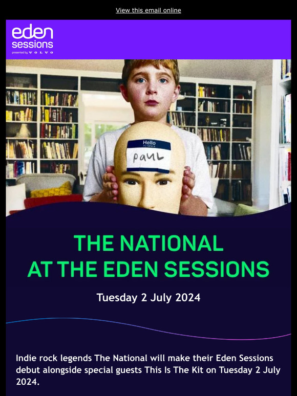 Eden Project Shop The National confirmed for the Eden Sessions Milled