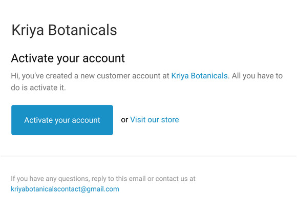 Customer account activation