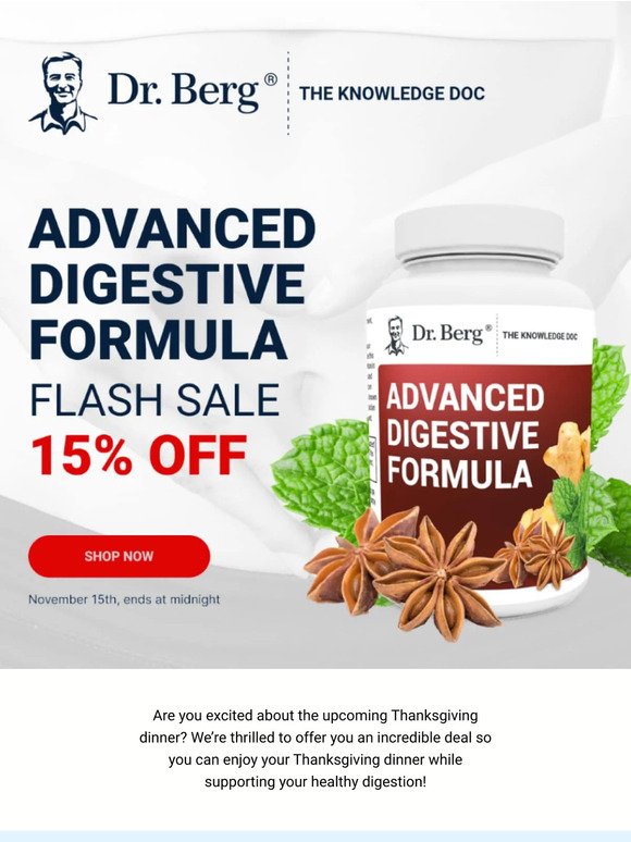 🔥Flash Sale Alert! 15% OFF Advanced Digestive Formula!
