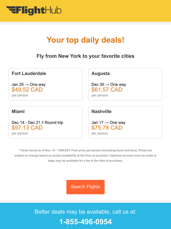 ✈ New York Flights from $49.52
