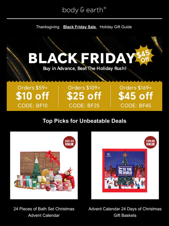 🎉 Black Friday Kickoff: Save Big with Up to $45 OFF