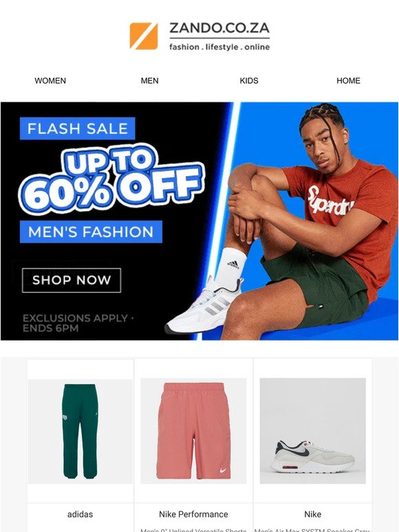 FLASH SALE ⚡ Up to 60% off Men's fashion