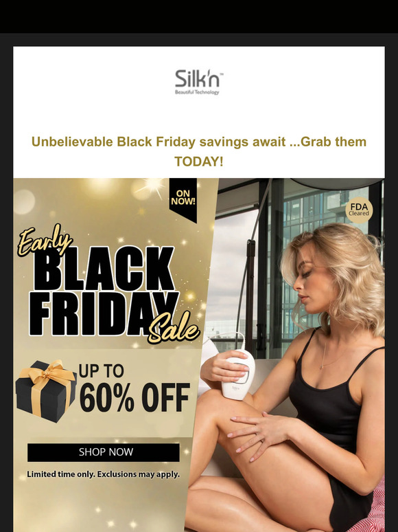Unwrap early holiday savings with these incredible Silk'n deals!