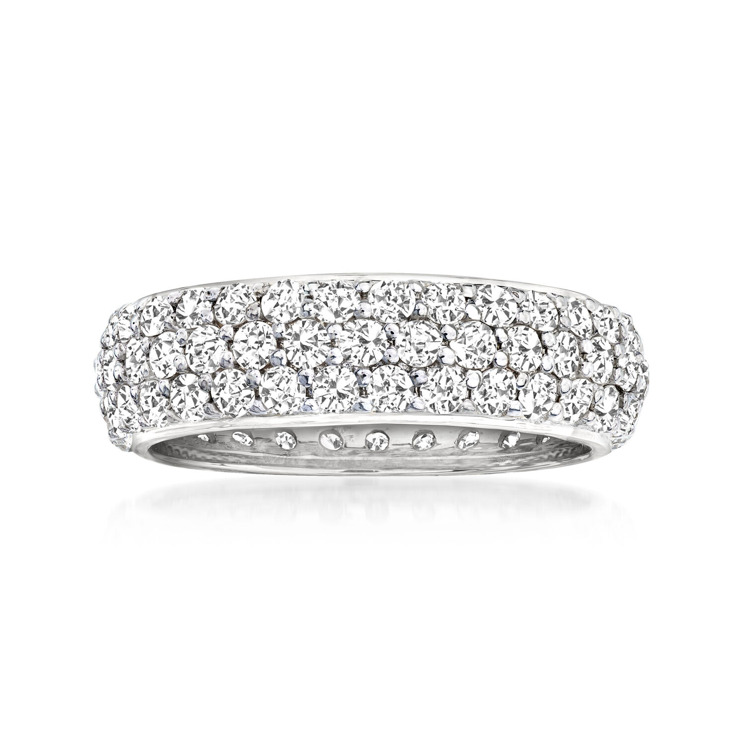 3.00ct t.w. Micropave Diamond Eternity Band Ring in 14kt White Gold. Size 5