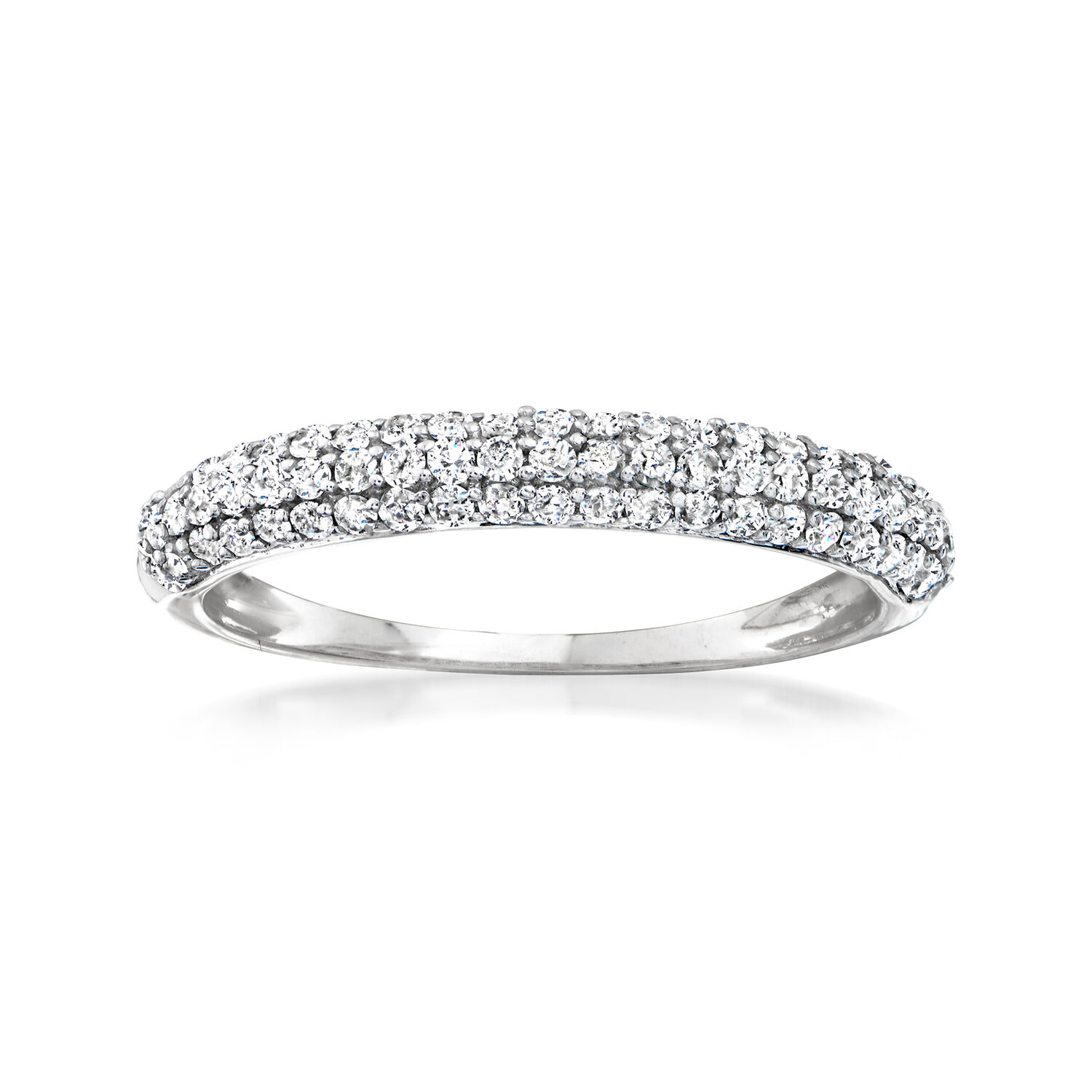 .50 ct. t.w. Pave Diamond Ring in 14kt White Gold. Size 5