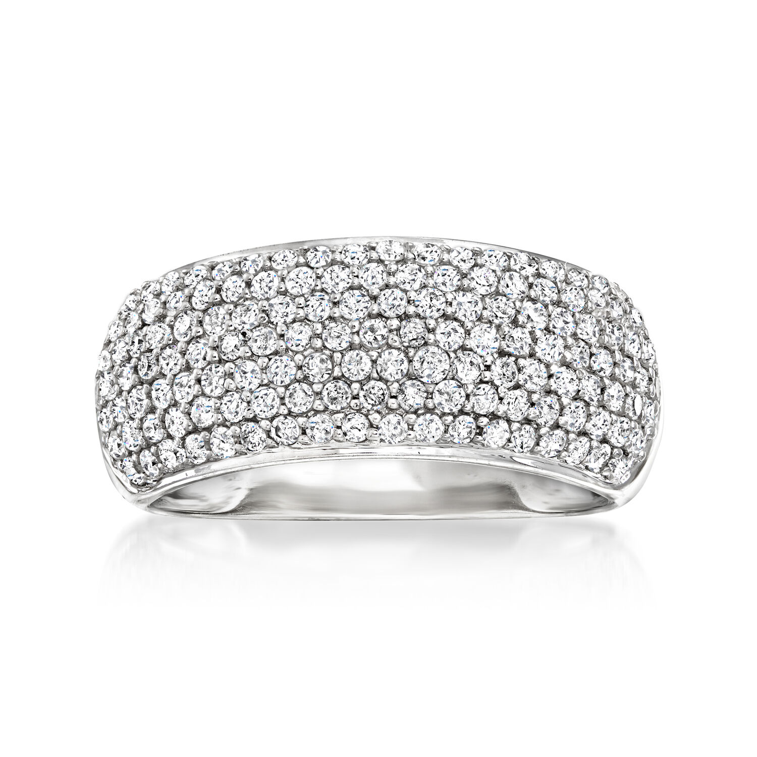 1.00 ct. t.w. Pave Diamond Ring in 14kt White Gold. Size 5