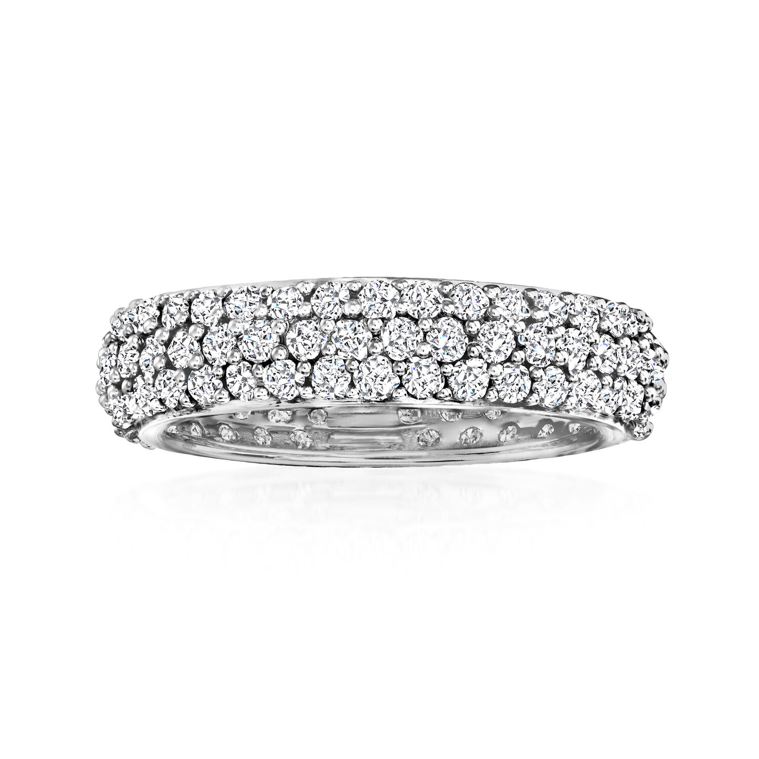 2.00 ct. t.w. Pave Diamond Eternity Band Ring in 14kt White Gold. Size 5
