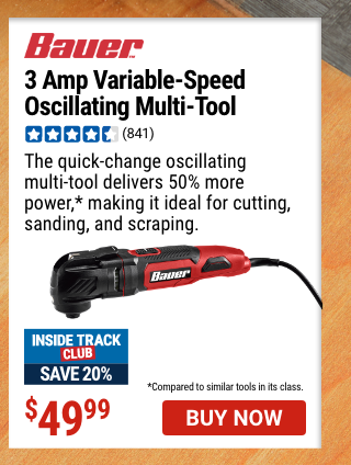 BAUER: 3 Amp Variable-Speed Oscillating Multi-Tool
