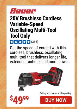 BAUER: 20V Brushless Cordless Variable-Speed Oscillating Multi-Tool - Tool Only