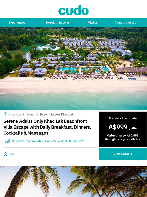 You need a holiday! Choose from Thailand, Palm Cove, Vanuatu & Singapore!