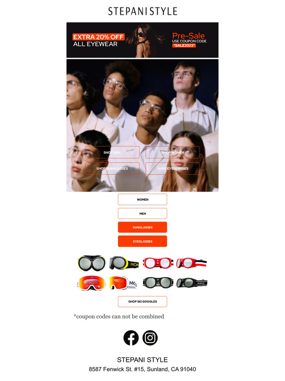 EXTRA 20% OFF ALL EYEWEAR | PRE-SALE