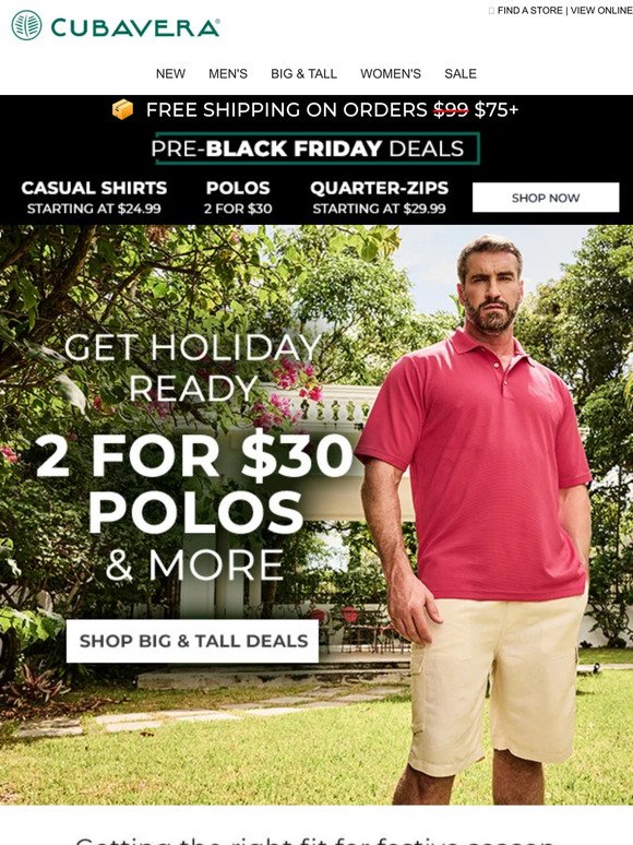 Holiday Style Fit For You | 2 for $30 Polos