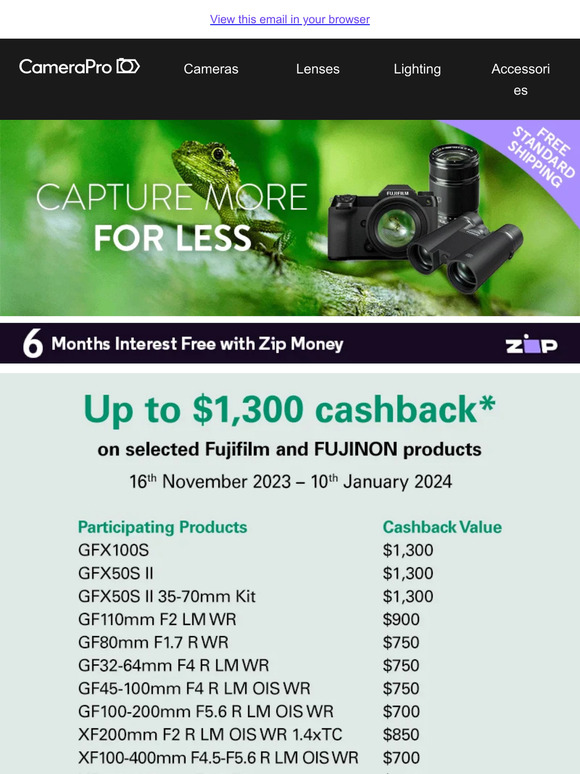 Frame Your Savings: Claim Up to $1300 with Fujifilm Cash Back!
