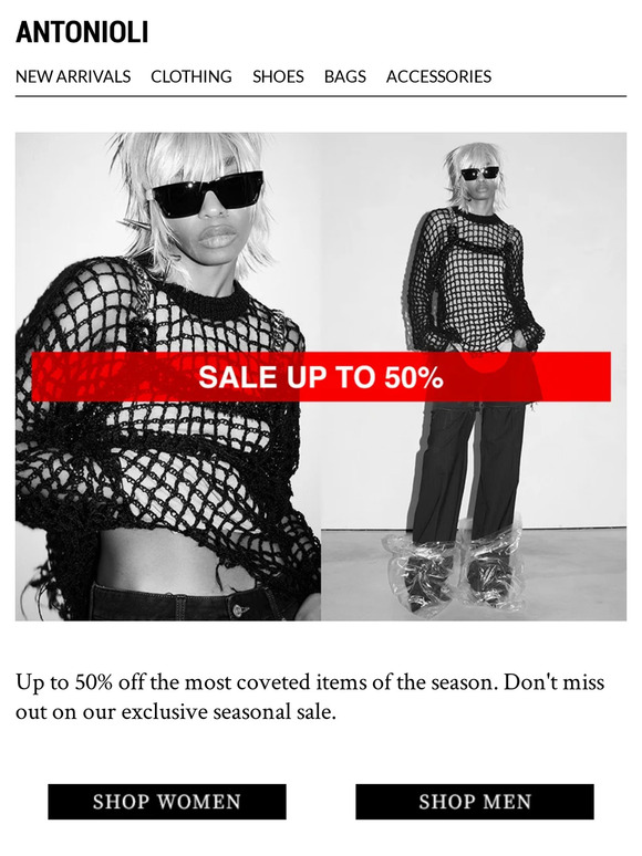 Sale starts now – Up to 50% Off