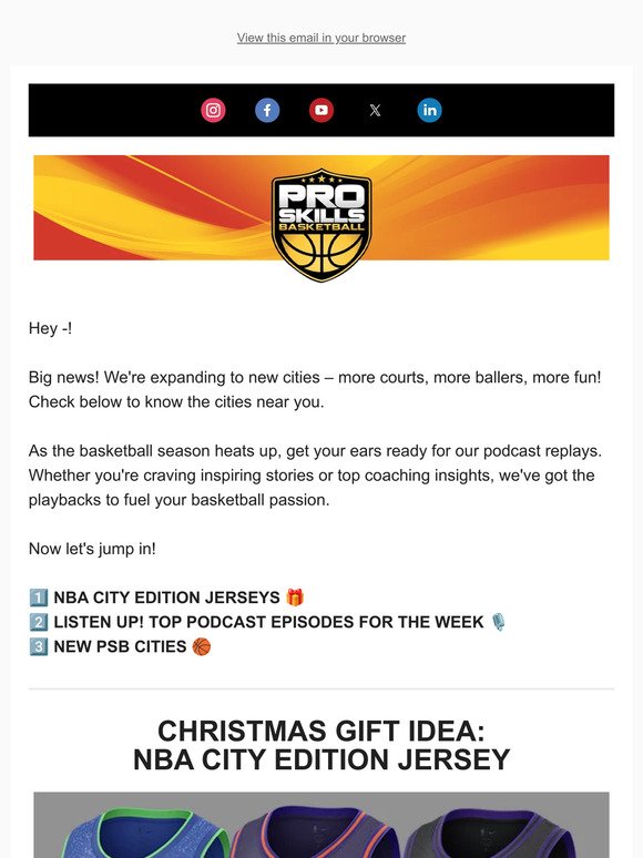 🏀 New PSB Cities & Podcasts + Christmas Gift Ideas