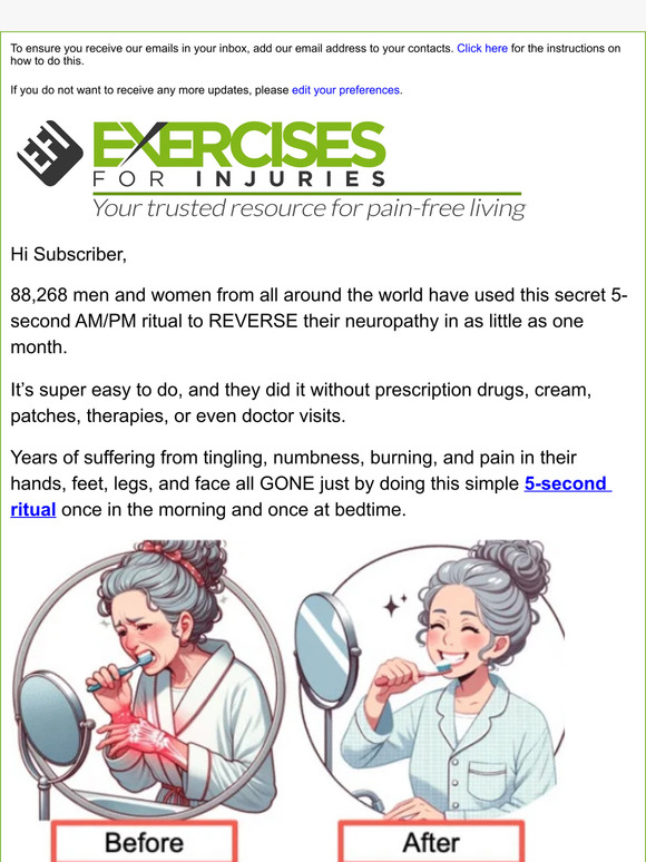 Neuropathy GONE, just by doing this twice a day…