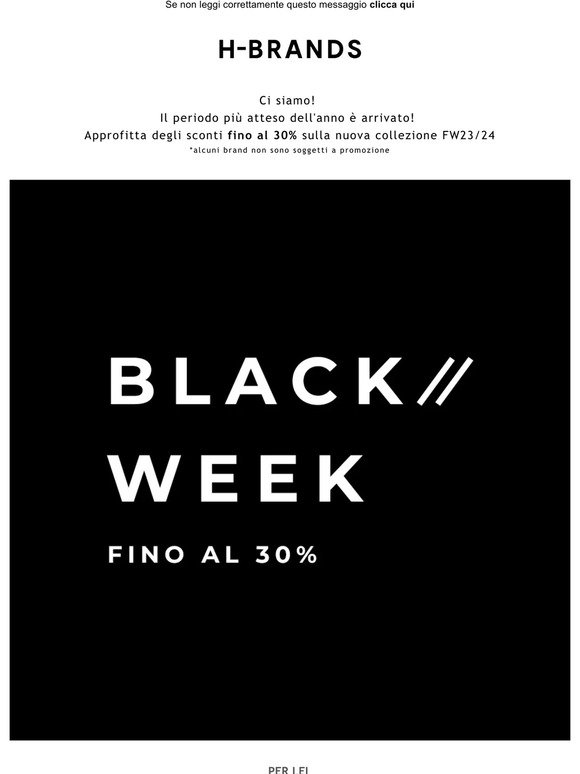 BLACK WEEK FINO AL 30%