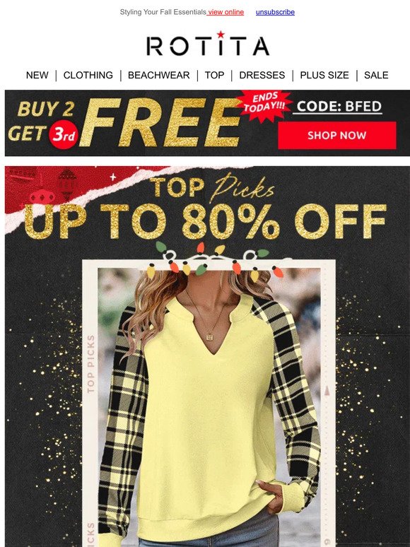 Up to 80% OFF- Buy 2 get 3rd Free.