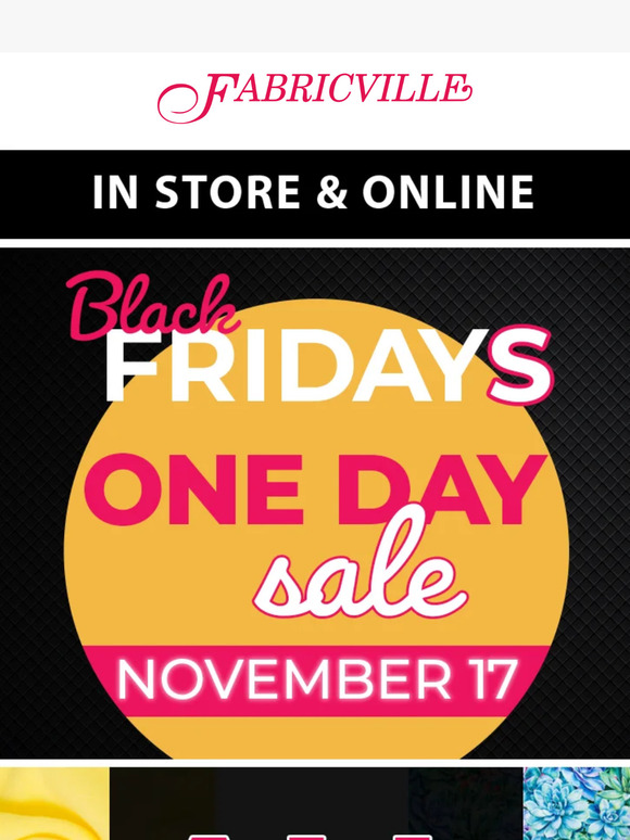 TGIF! One day Sale tomorrow!