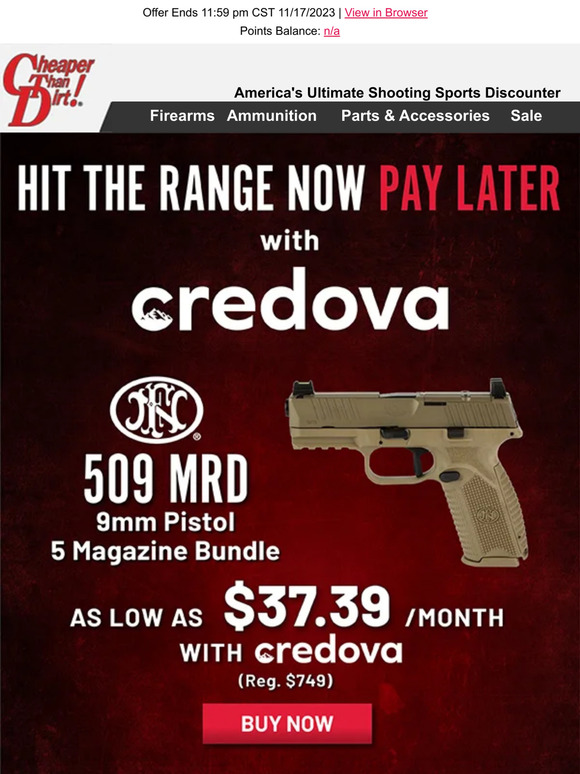 Cheaper Than Dirt Make Firearm Purchases Easier on Your Wallet With