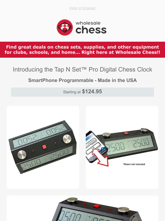 Wholesale Chess Introducing the Tap N Set™ Pro Digital Chess Clock