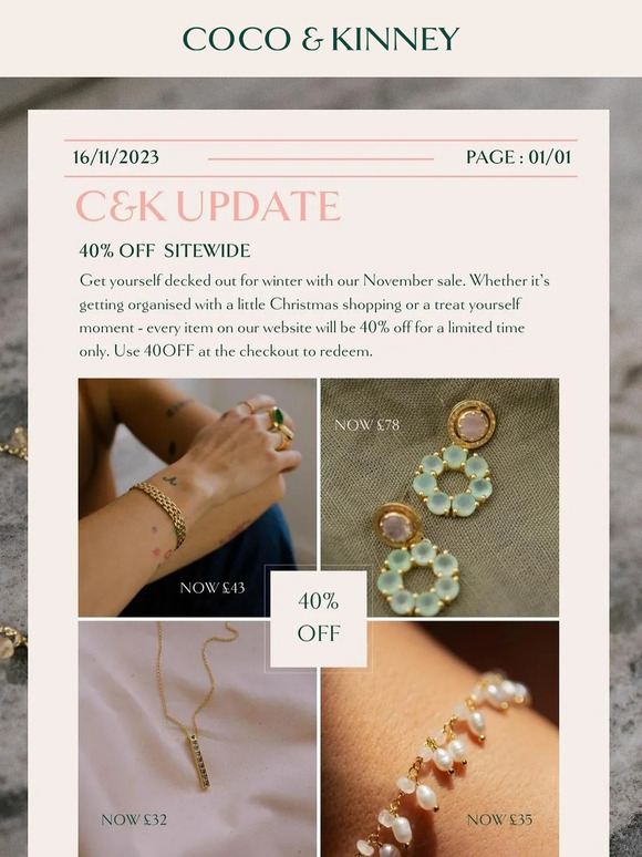 40% off sitewide treat