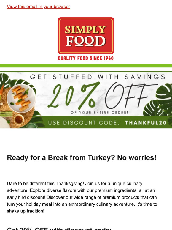 Prepare 🦃  Day Gathering with 20% OFF!