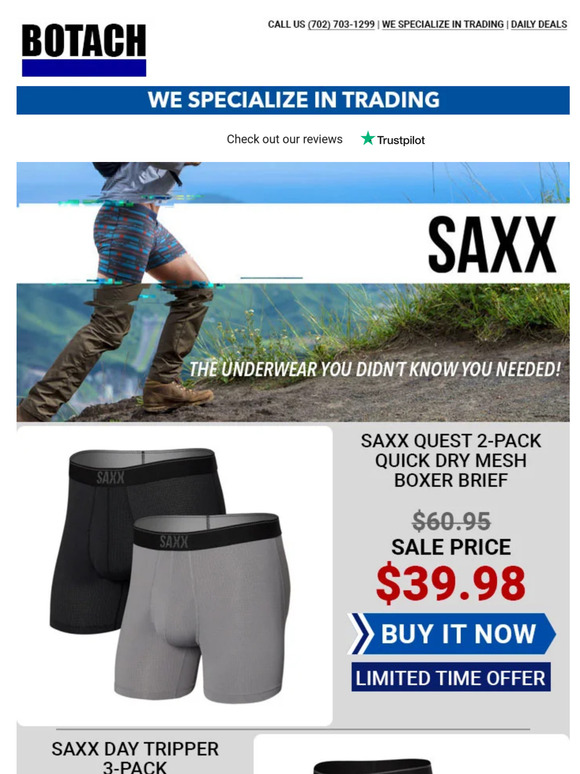 Now Available! SAXX Underwear - Shop Now!