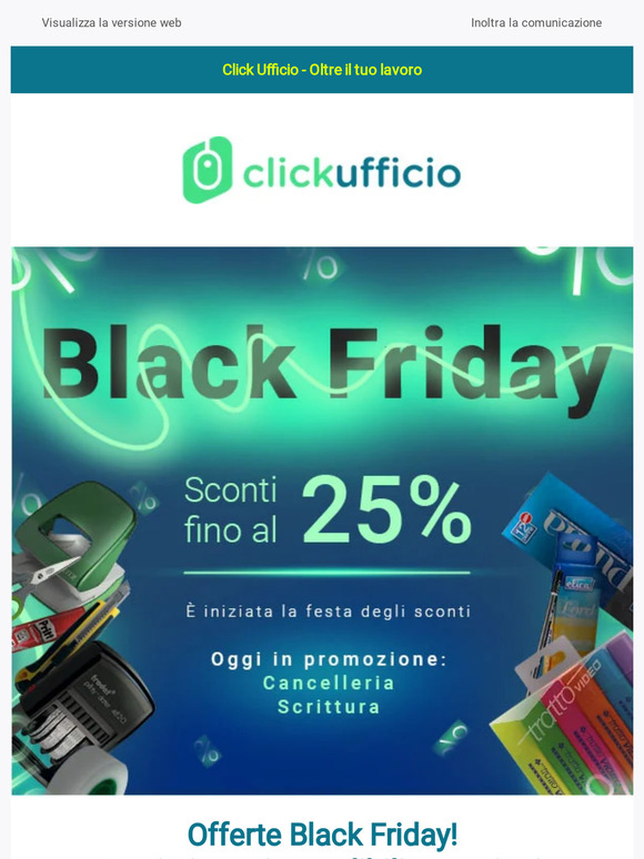 Black Friday! Fino al -25% di sconto su Scrittura e Cancelleria