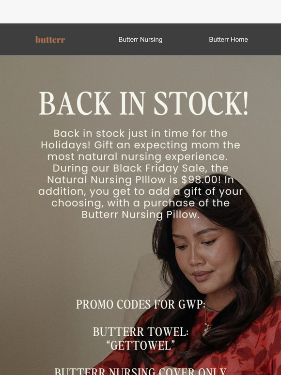🚨 the Butterr Nursing Pillow you've been eyeing? Now back in stock!
