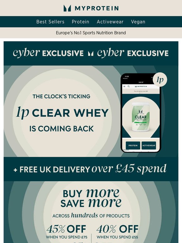 1p Clear Whey is coming back…