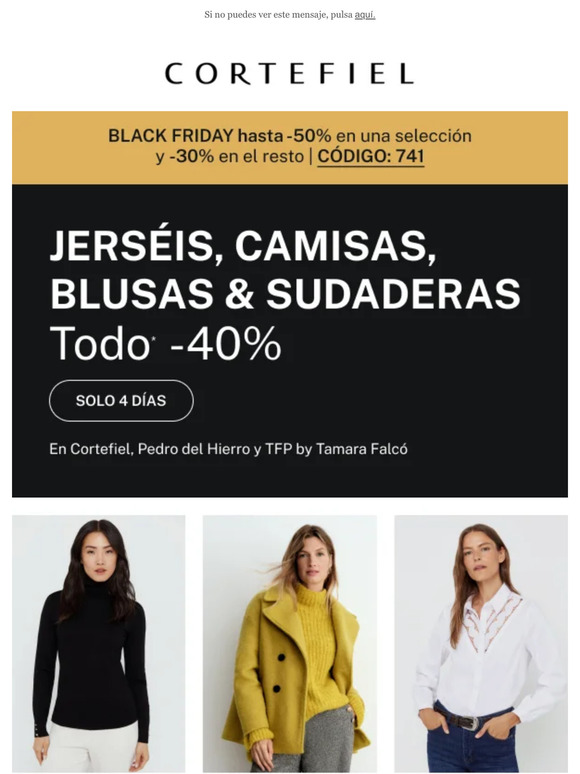 TODO -40% en jerséis, camisas, blusas y sudaderas 💥 Solo 4 días