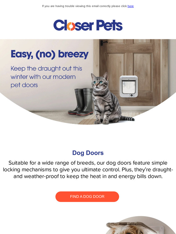 Stay cozy - keep the winter breeze at bay with our modern pet doors!