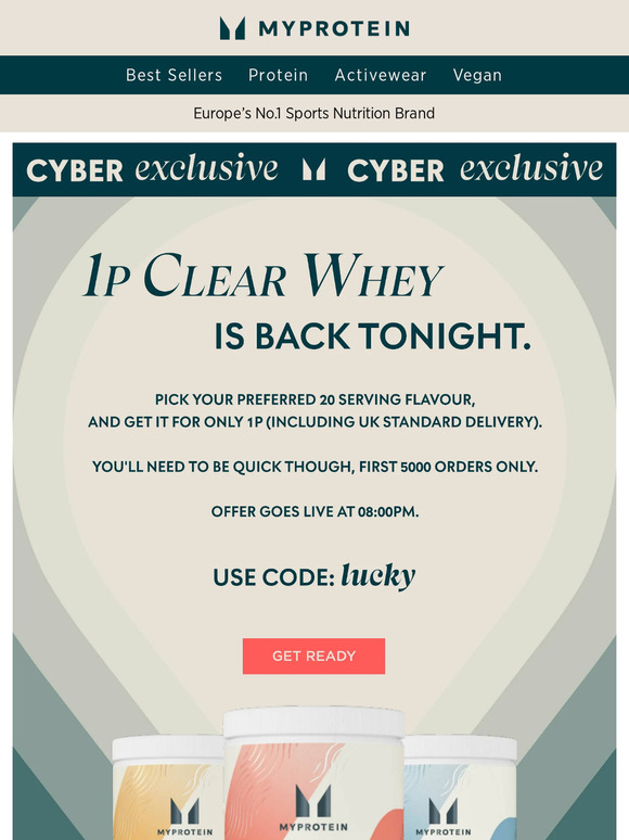 1p Clear Whey code inside