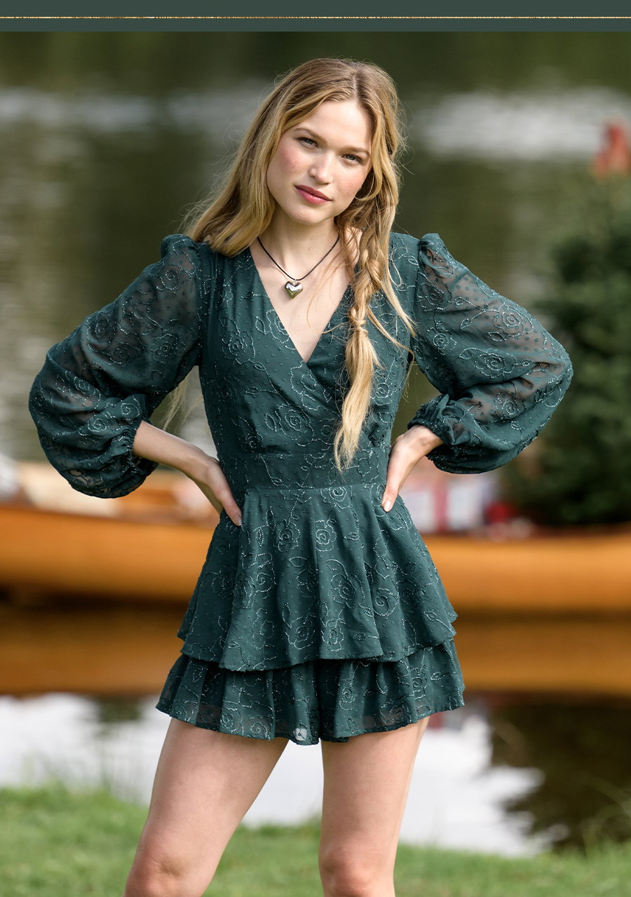 The Almorah Floral Embroidered Romper