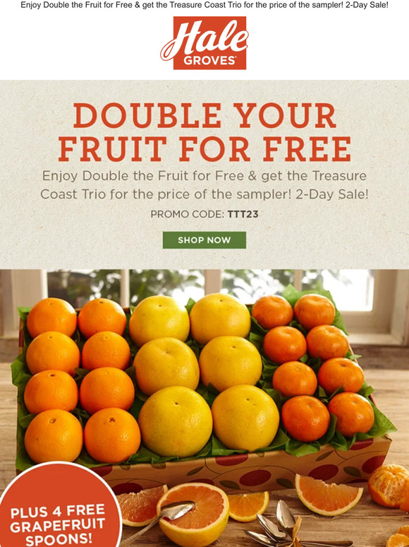 🍊🍊 Double Your Fruit for FREE on the Treasure Coast Trio!