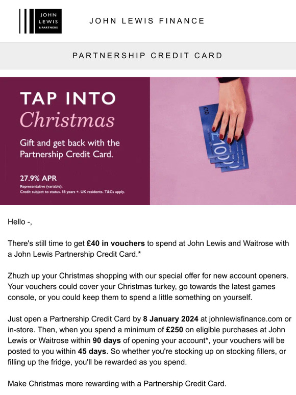 Waitrose Pet —, there’s still time to get £40 worth of John Lewis and