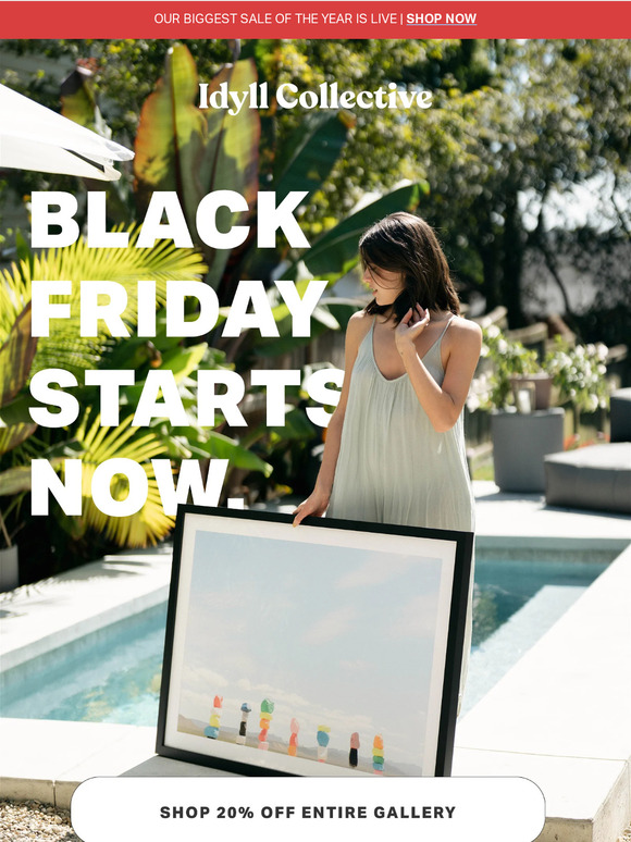 Biggest Sale Ever! 20% off the entire gallery!"