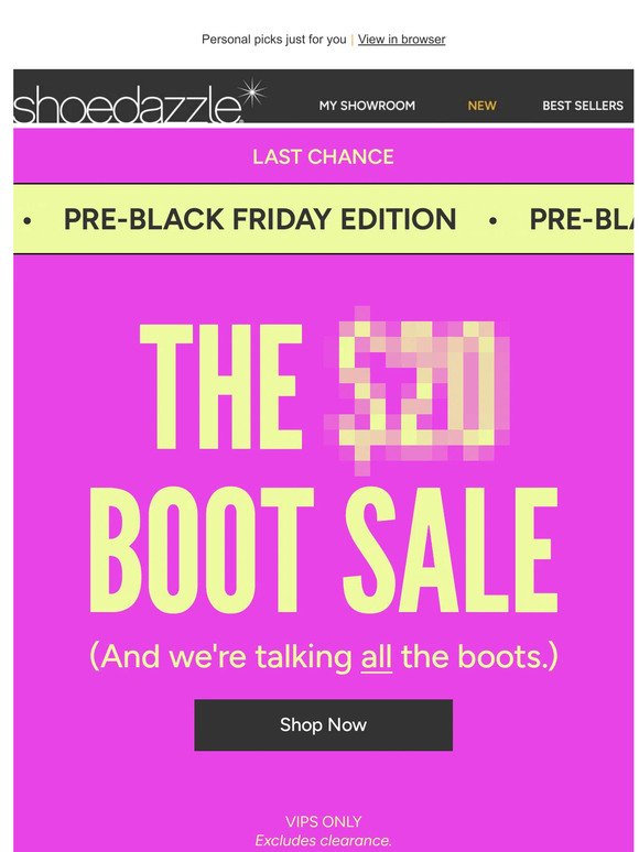 re: Your $20 boots offer
