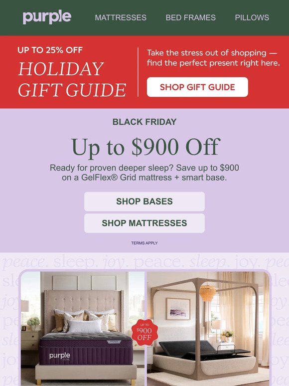 Black Friday: Up to $900 Off Mattress + Base