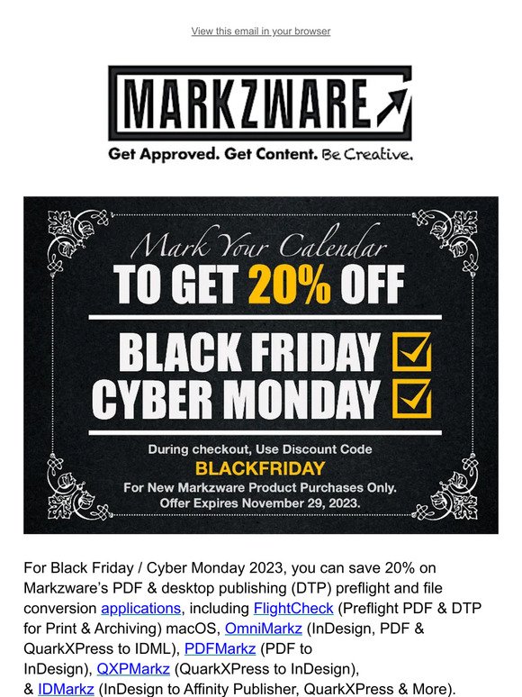 ⬛️ Markzware Black Friday/Cyber Monday Apps Sale!