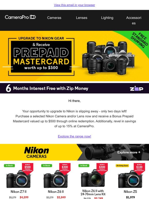 Last Chance: Nikon Bonus Prepaid Card Ends Tomorrow!